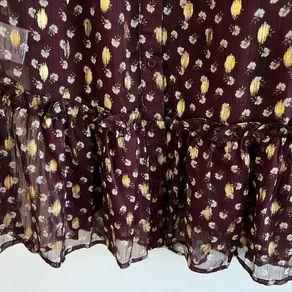 The Mini Dress with Ruffled Hem
Oxblood/Gold Metallic / L - Picture 7 of 9